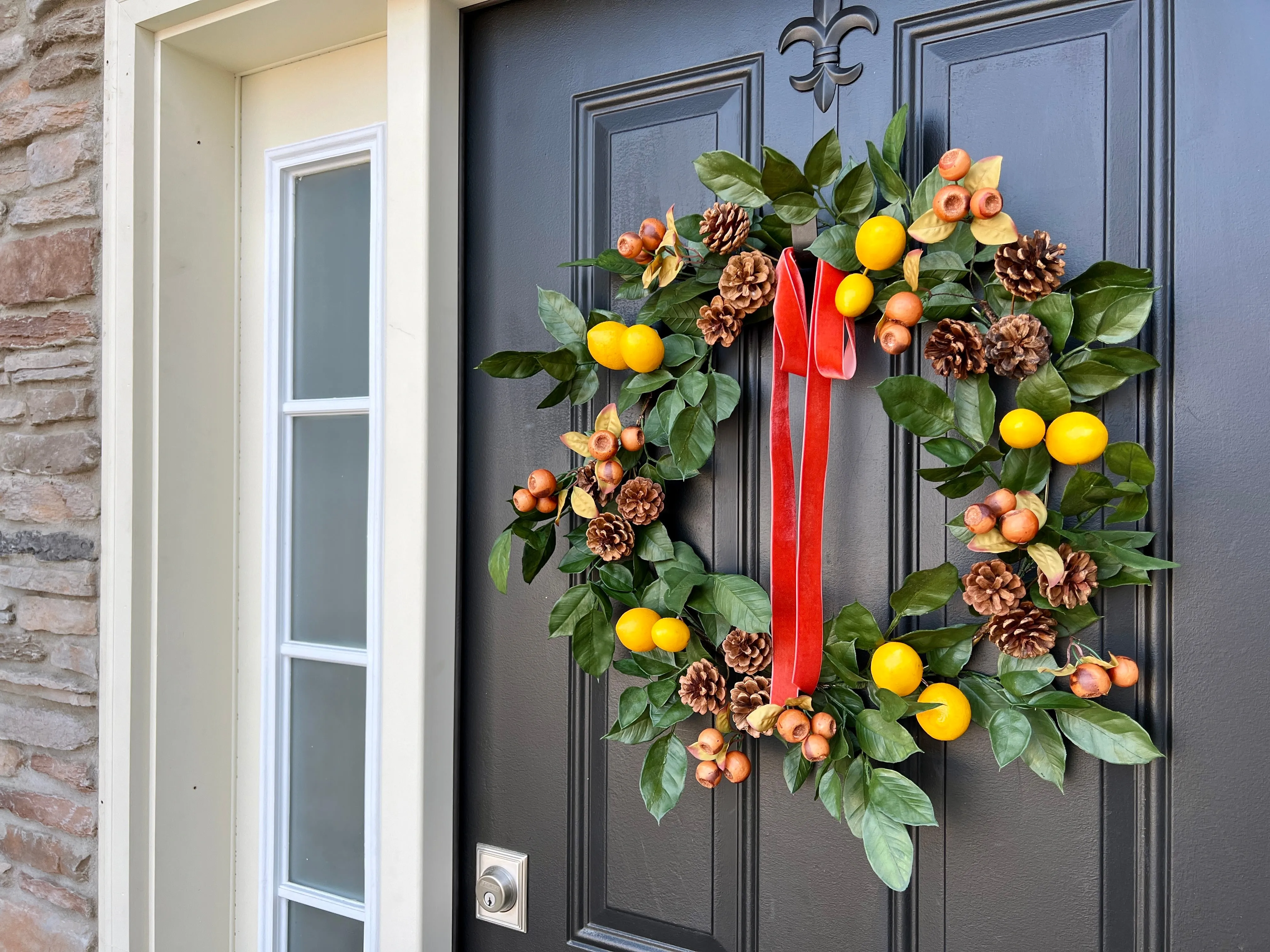 Citrus Pinecone Harvest Wreath