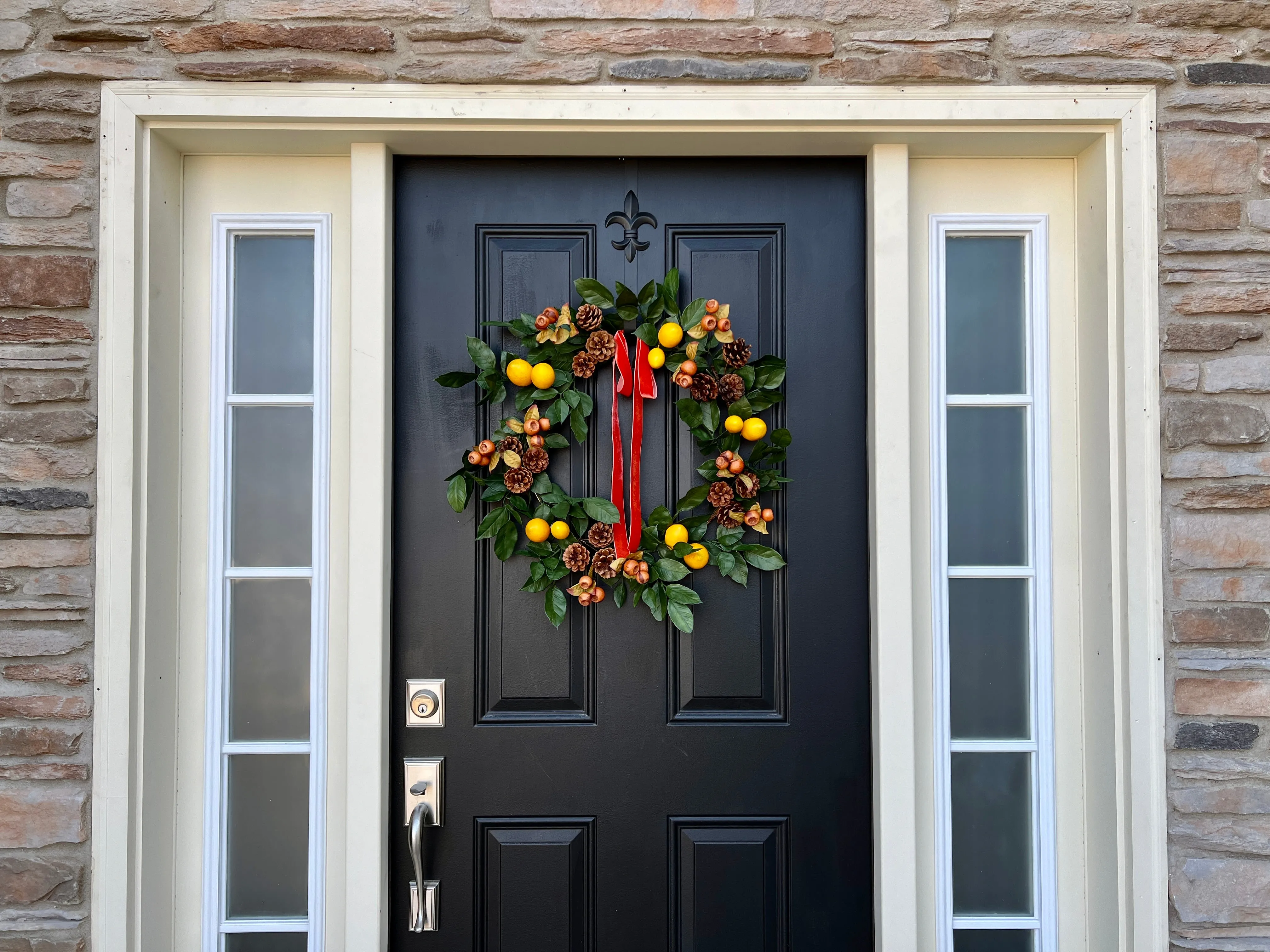 Citrus Pinecone Harvest Wreath