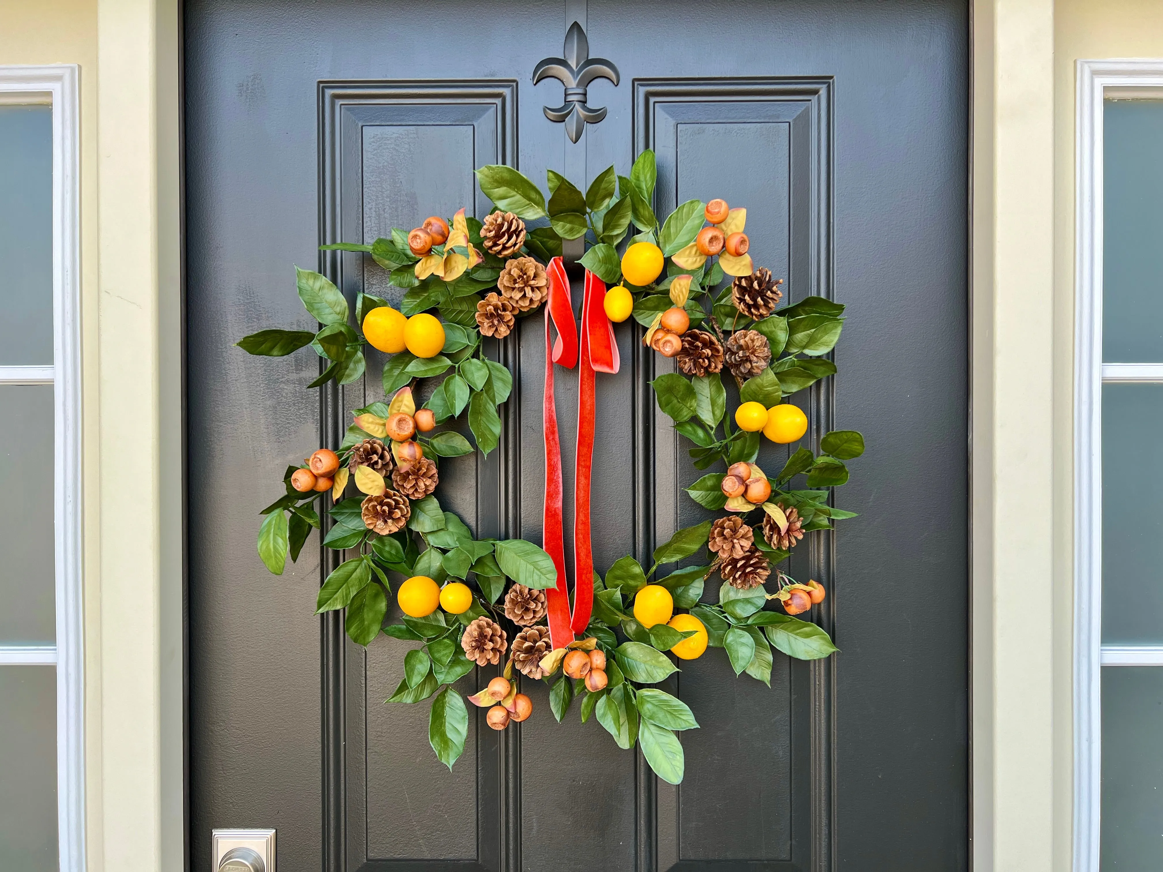 Citrus Pinecone Harvest Wreath