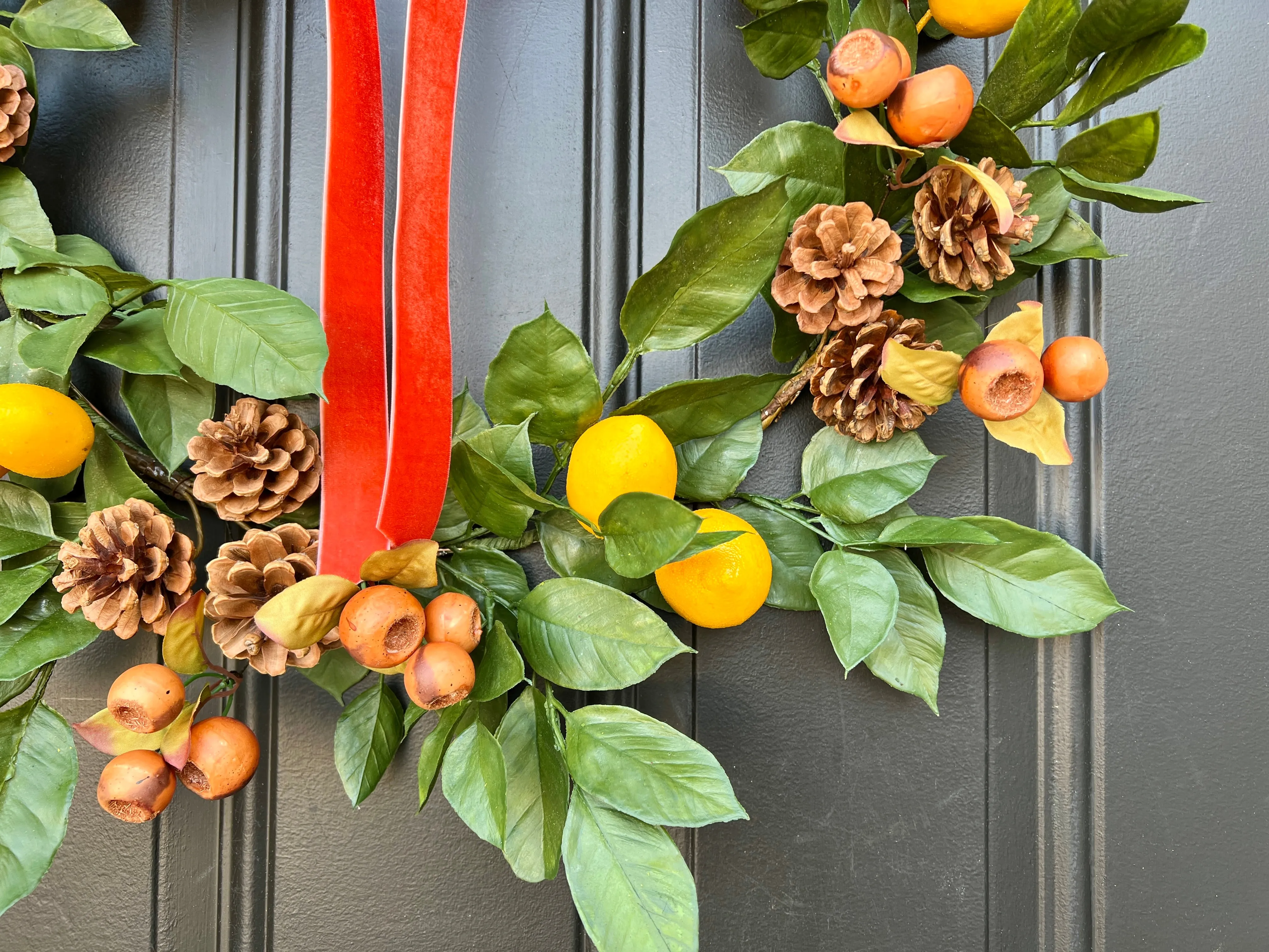 Citrus Pinecone Harvest Wreath
