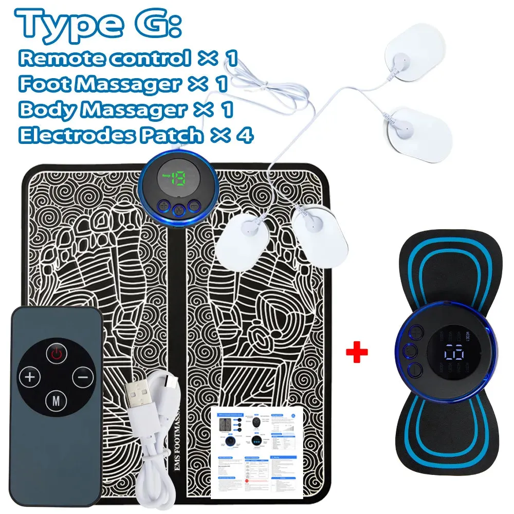 Electric EMS Foot Massager Pad Relief Pain