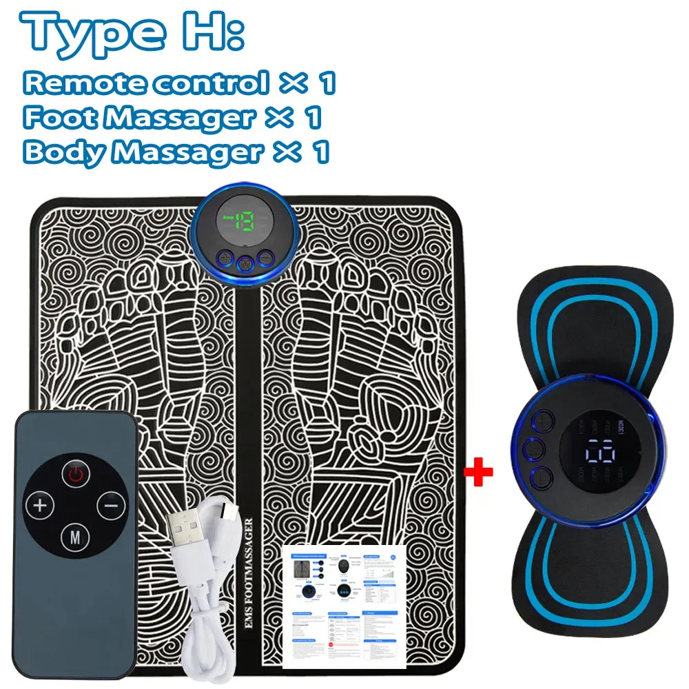 Electric EMS Foot Massager Pad Relief Pain