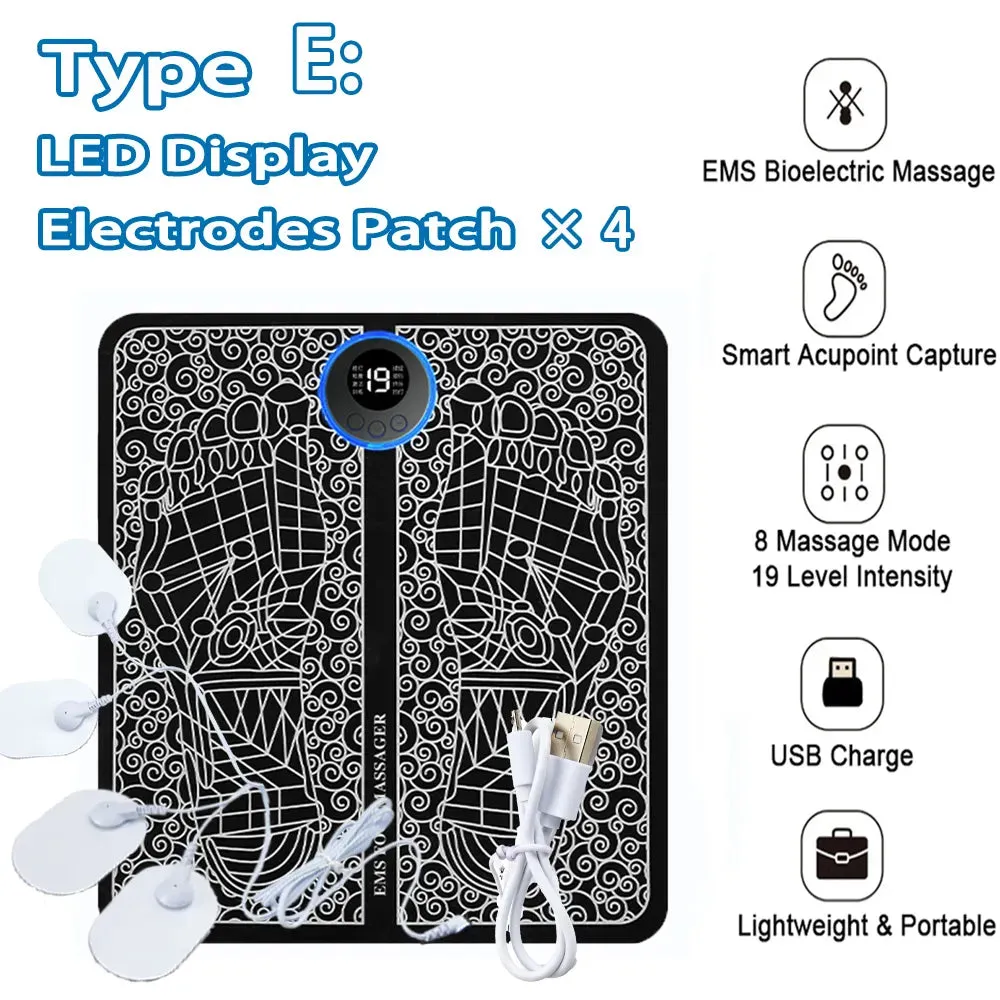 Electric EMS Foot Massager Pad Relief Pain