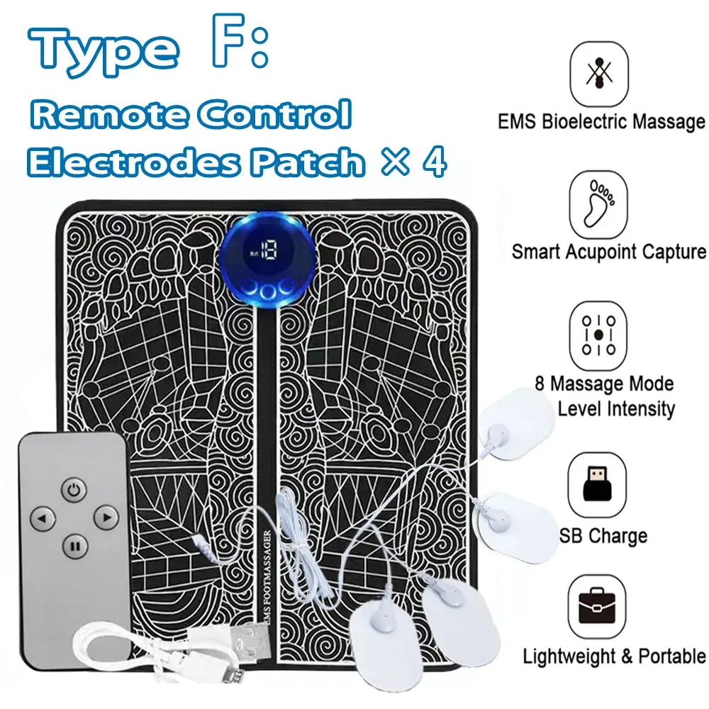 Electric EMS Foot Massager Pad Relief Pain
