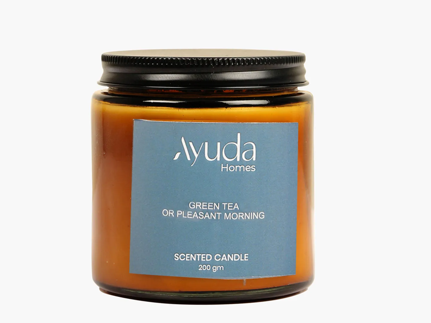 Green Tea Scented Candle - Soy Wax | Amber Glass Jar