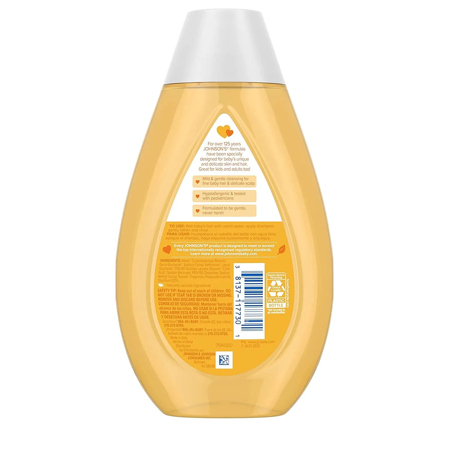 Johnson's Baby Tear Free Shampoo, No Parabens/Phthalates/Sulfates/Dyes, Fresh, 13.6 Fl Oz - 38137117730