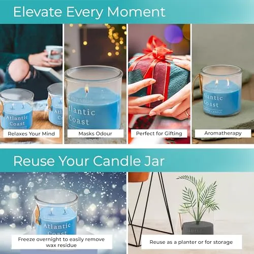 The Better Home Scented Candles (33Hrs Burn Time) Blue Water Scented Candles for Gift | Scented Candles for Home Decor | Scented Candles for Bedroom Bathroom | Home Decor Items | Aroma Candle
