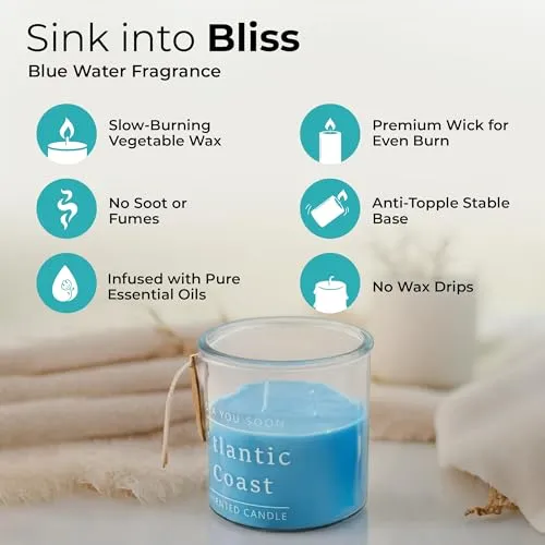 The Better Home Scented Candles (33Hrs Burn Time) Blue Water Scented Candles for Gift | Scented Candles for Home Decor | Scented Candles for Bedroom Bathroom | Home Decor Items | Aroma Candle